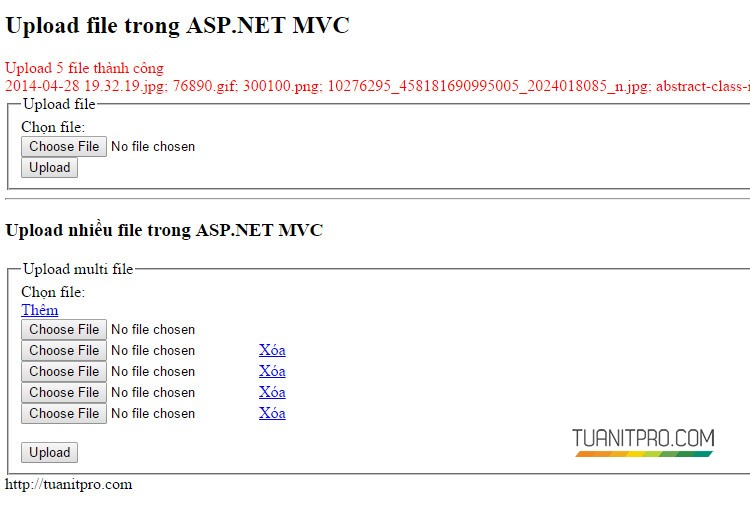 Multiple file upload in ASP.NET MVC